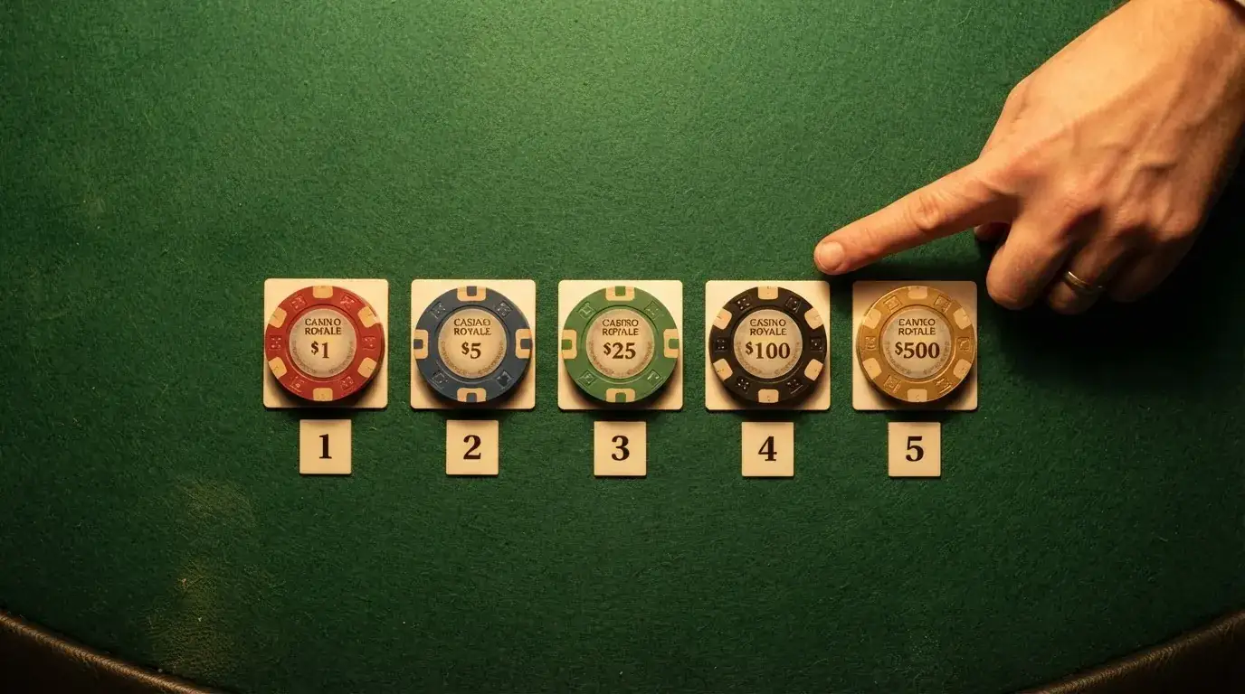 Una tabla comparativa con los logotipos de los 10 casinos analizados ordenados por depósito mínimo