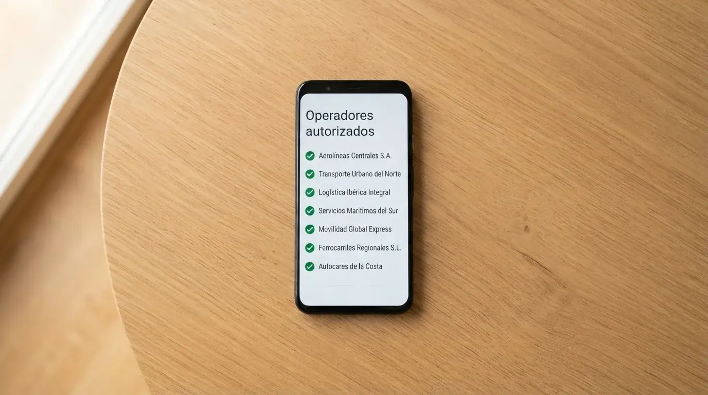 Móvil con la página de ordenacionjuego.es abierta mostrando el registro de operadores con licencia y el logo de la DGOJ