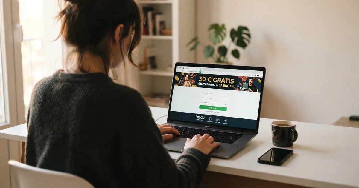Interfaz de registro en un casino online con el distintivo de licencia DGOJ y la oferta de bono sin depósito visibles en pantalla